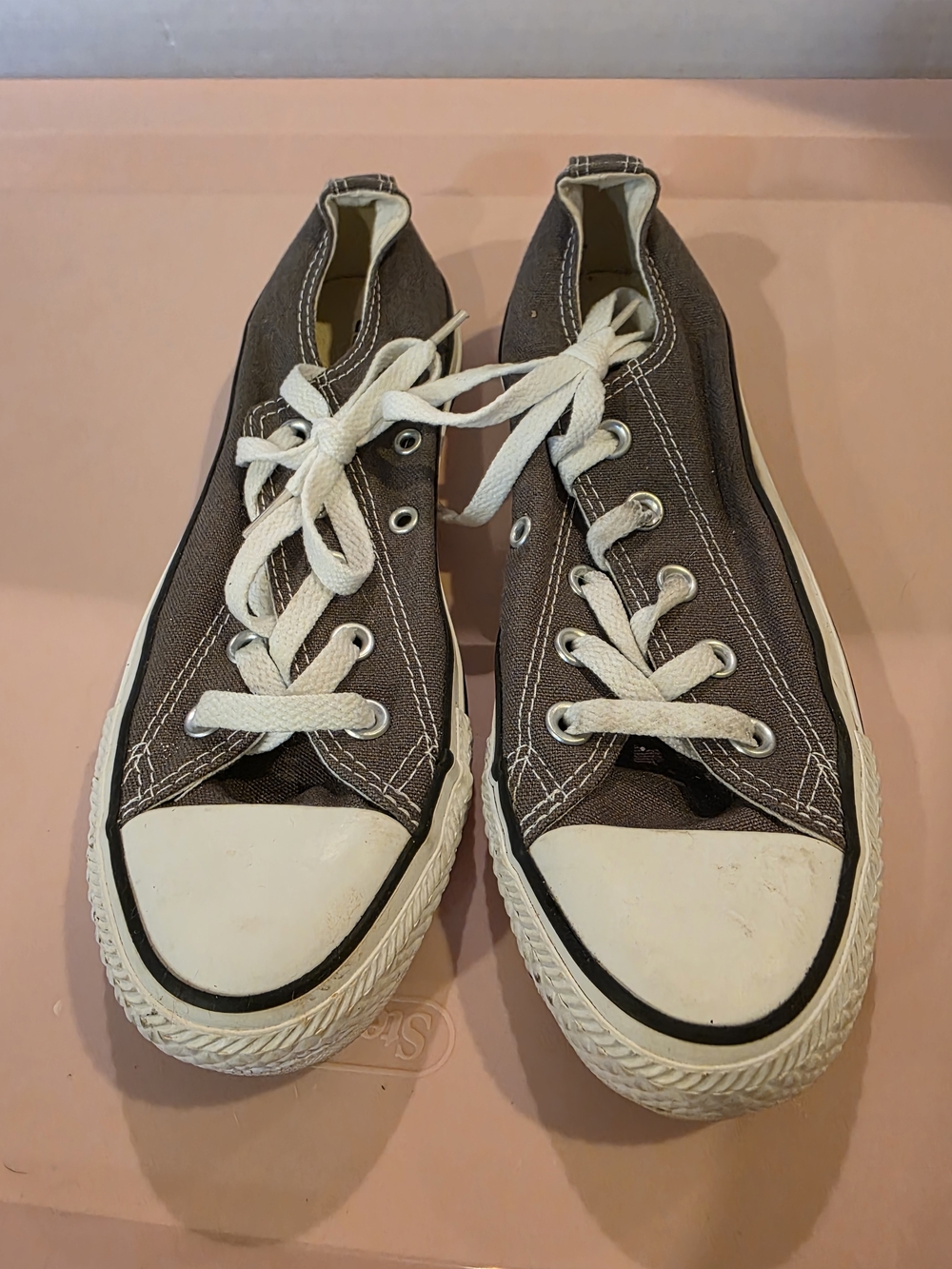Converse Low Top Sneakers in Brown and White